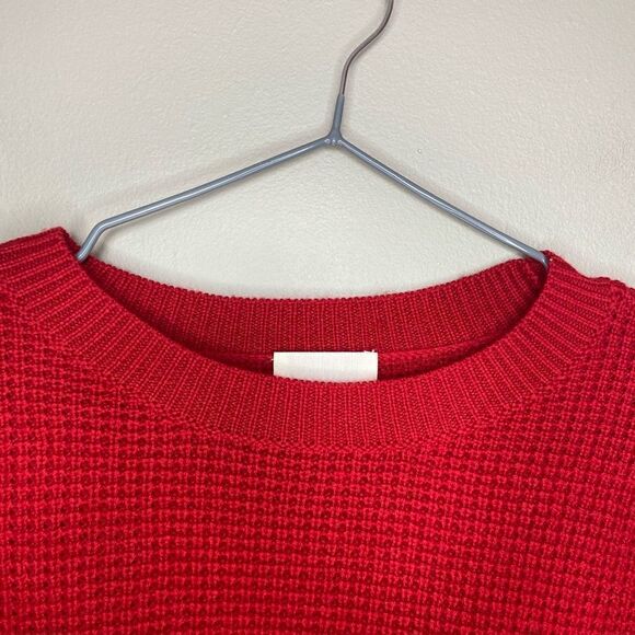 Wilfred Free | Aritzia NWOT Crew-Neck 100% Wool Knit Sweater Red Size XXS - Picture 2 of 8